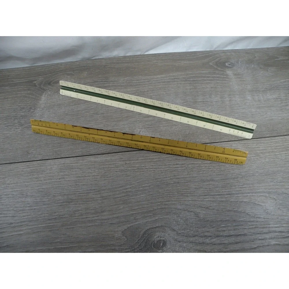 Vintage Keuffel & Esser K&E Architectural Drafting Scale Rulers Set of 2 USA